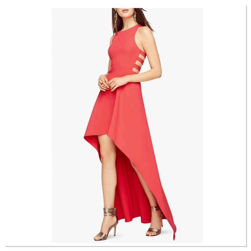 BCBG Red/orange high low dress.